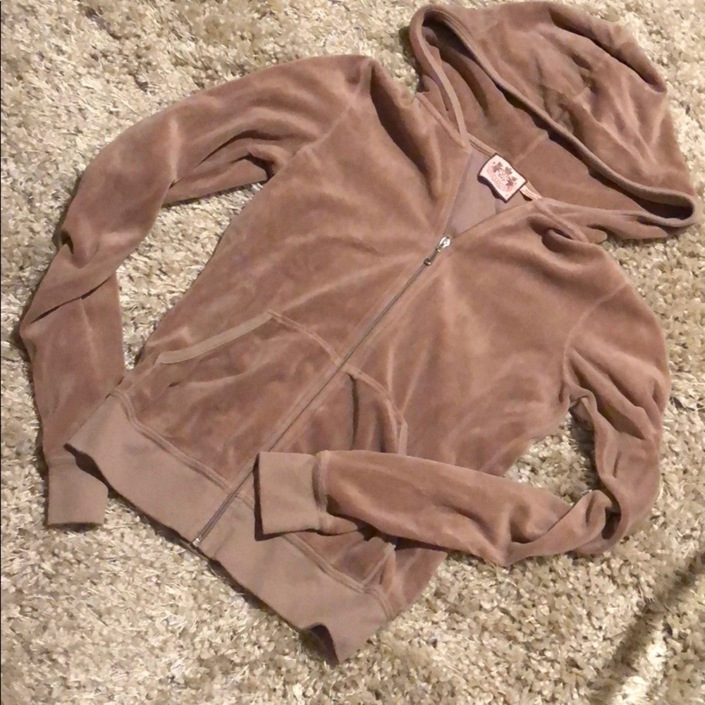 Juicy Couture Dusty Rose Velour Zip-Up Hoodie